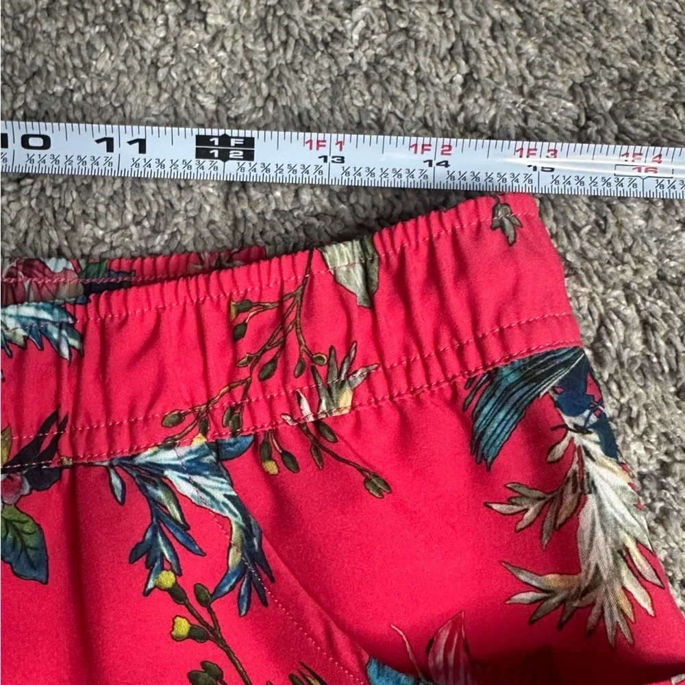 Johnny Was Malakye Board Shorts small coral birds tropical vacation floral trip